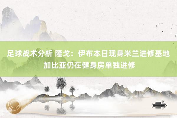 足球战术分析 隆戈：伊布本日现身米兰进修基地 加比亚仍在健身房单独进修