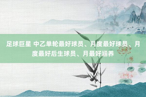 足球巨星 中乙单轮最好球员、月度最好球员、月度最好后生球员、月最好涵养