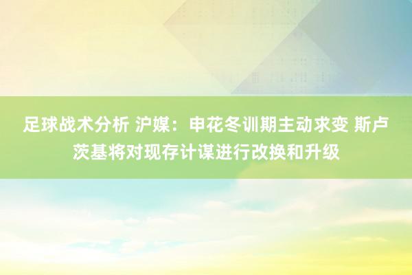 足球战术分析 沪媒：申花冬训期主动求变 斯卢茨基将对现存计谋进行改换和升级