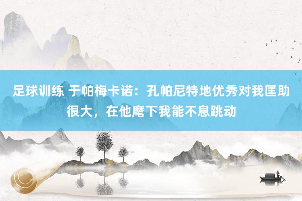 足球训练 于帕梅卡诺：孔帕尼特地优秀对我匡助很大，在他麾下我能不息跳动