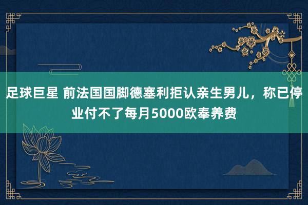 足球巨星 前法国国脚德塞利拒认亲生男儿，称已停业付不了每月5000欧奉养费