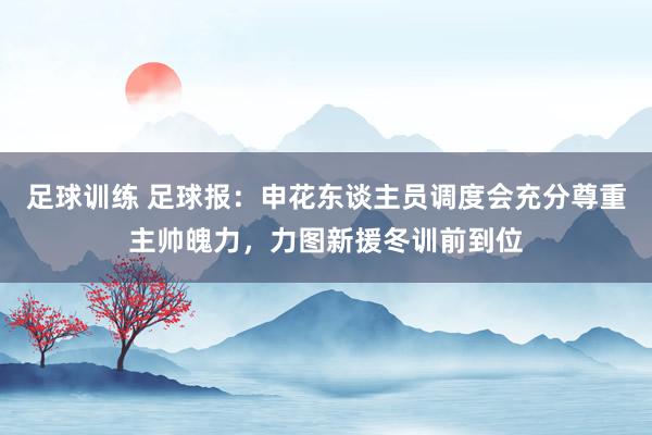 足球训练 足球报：申花东谈主员调度会充分尊重主帅魄力，力图新援冬训前到位