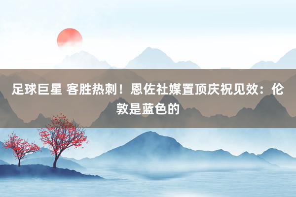 足球巨星 客胜热刺！恩佐社媒置顶庆祝见效：伦敦是蓝色的